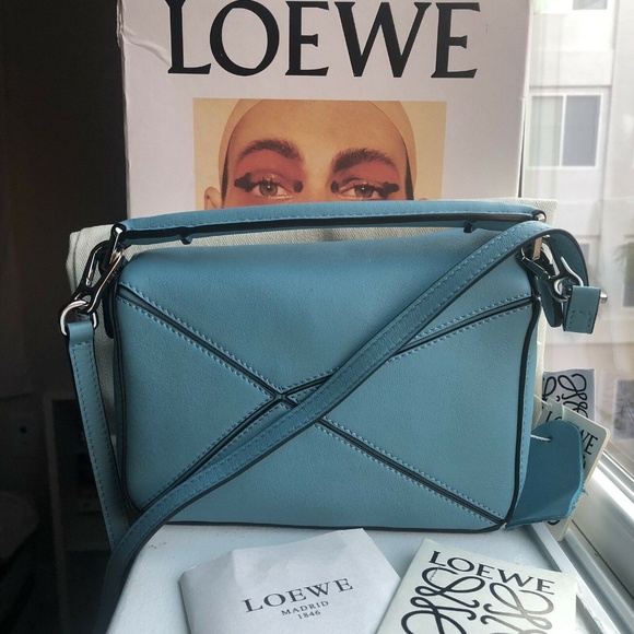 Loewe Mini Puzzle Bag- Blue - Picture 2 of 8